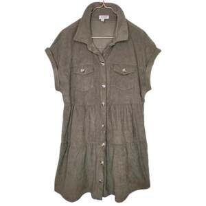 Andree by Unit Corduroy Button Up Babydoll Mini Dress